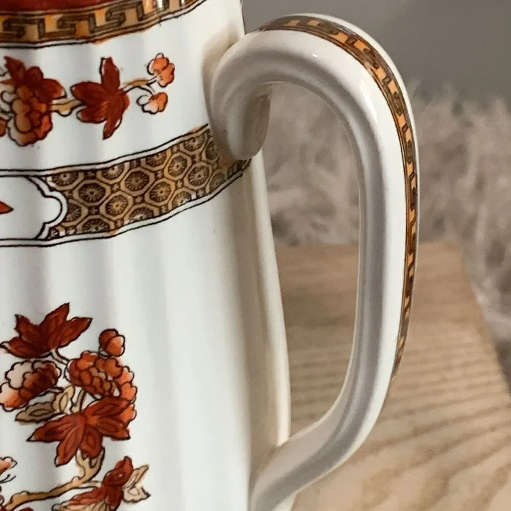 As Is Damaged Copeland Spode Indian Tree Small Pitcher Orange Floral Scallop - Picture 10 of 17